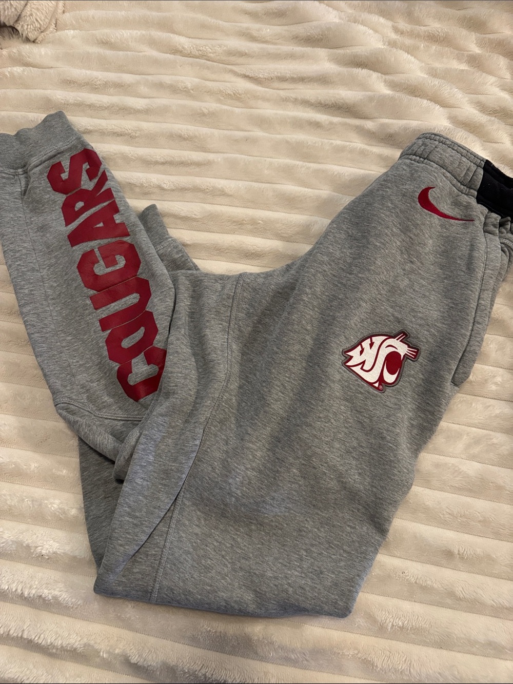 Nike Gray Sweatpants with Maroon Cougar Graphics